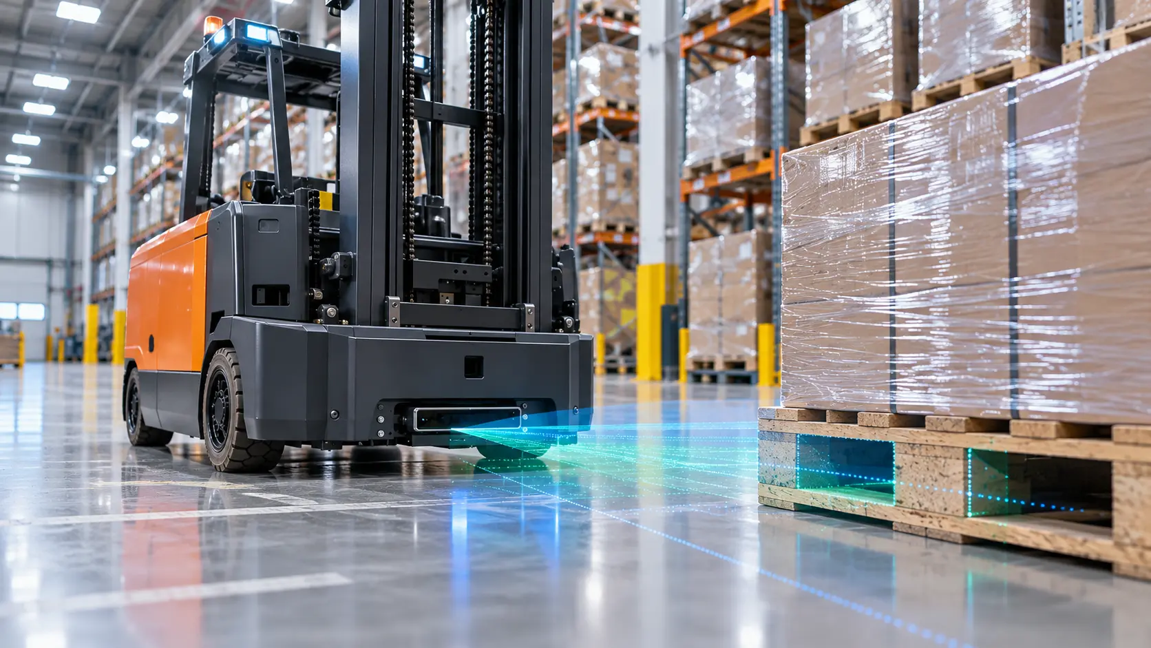 Otomatik forkliftte LiDAR sensörü ile palet giriş boşluklarının algılanması ve palet hizalama